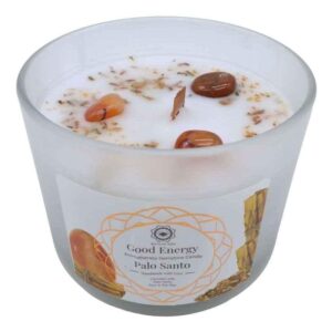 Bougie Cornaline + Palo Santo de Lithothérapie "Energie Positive"